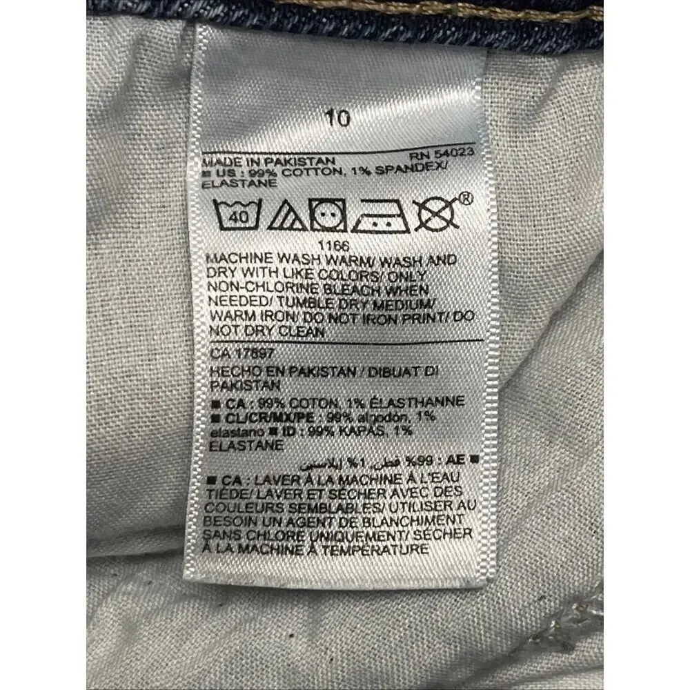 Old Navy Blue Denim Cuffed OG High Rise Shorts Women’s Size 10 Dark Wash